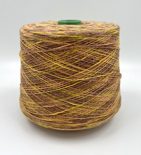 Пряжа Cotone/Lino, Filcom, хлопок, лен, цвет оранжевый меланж